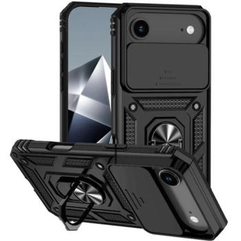 Defender szilikon telefonvédő (ütésállóság, tartógyűrű, kameravédő) FEKETE Apple iPhone 17 Air kép