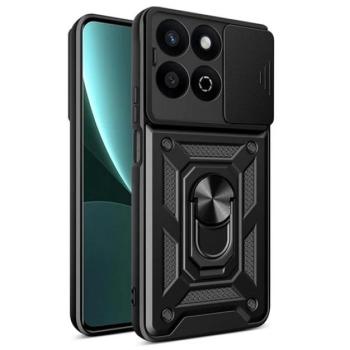 Defender szilikon telefonvédő (ütésállóság, tartógyűrű, kameravédő) FEKETE Honor 200 Smart 5G kép
