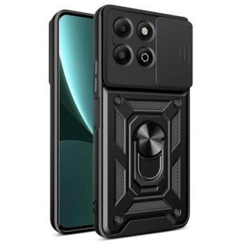Defender szilikon telefonvédő (ütésállóság, tartógyűrű, kameravédő) FEKETE Honor X6b kép