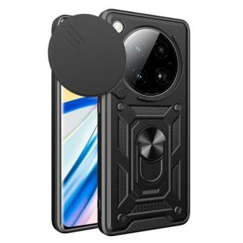 Defender szilikon telefonvédő (ütésállóság, tartógyűrű, kameravédő) FEKETE Infinix Zero 40 5G (X6861) kép