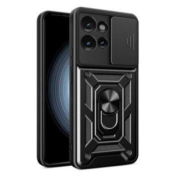 Defender szilikon telefonvédő (ütésállóság, tartógyűrű, kameravédő) FEKETE Motorola Edge 50 5G kép