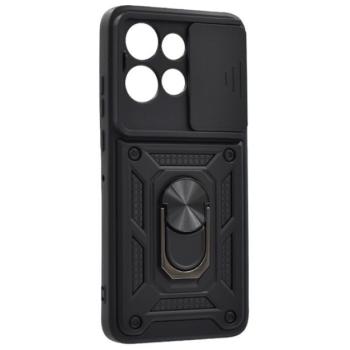 Defender szilikon telefonvédő (ütésállóság, tartógyűrű, kameravédő) FEKETE Motorola Edge 50 Neo 5G kép