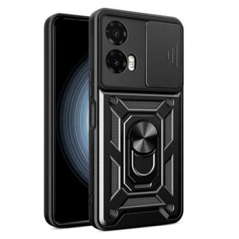 Defender szilikon telefonvédő (ütésállóság, tartógyűrű, kameravédő) FEKETE Motorola Moto G35 5G kép