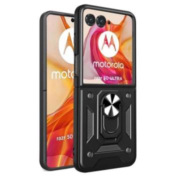 Defender szilikon telefonvédő (ütésállóság, tartógyűrű, kameravédő) FEKETE Motorola Razr 50 Ultra kép