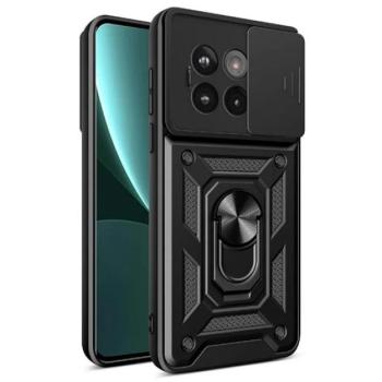 Defender szilikon telefonvédő (ütésállóság, tartógyűrű, kameravédő) FEKETE OnePlus 13R 5G kép