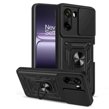 Defender szilikon telefonvédő (ütésállóság, tartógyűrű, kameravédő) FEKETE OnePlus Nord CE5 kép