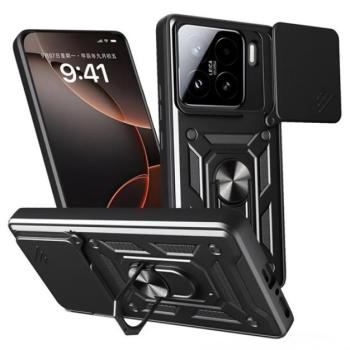 Defender szilikon telefonvédő (ütésállóság, tartógyűrű, kameravédő) FEKETE Xiaomi 15 kép