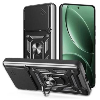 Defender szilikon telefonvédő (ütésállóság, tartógyűrű, kameravédő) FEKETE Xiaomi Poco F7 Pro kép