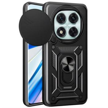 Defender szilikon telefonvédő (ütésállóság, tartógyűrű, kameravédő) FEKETE Xiaomi Redmi Note 14 Pro 5G kép