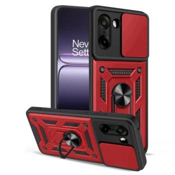 Defender szilikon telefonvédő (ütésállóság, tartógyűrű, kameravédő) PIROS OnePlus Nord CE5 kép