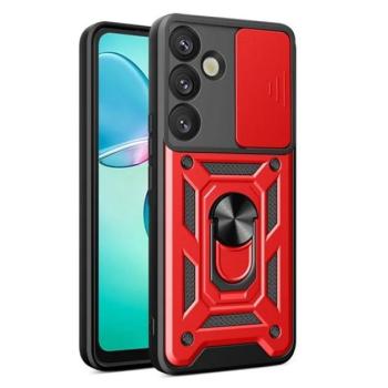 Defender szilikon telefonvédő (ütésállóság, tartógyűrű, kameravédő) PIROS Samsung Galaxy S25 Plus (SM-S936) kép