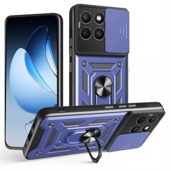 Defender szilikon telefonvédő (ütésállóság, tartógyűrű, kameravédő) SÖTÉTKÉK Honor X8c kép