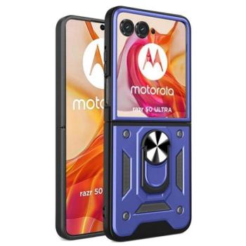 Defender szilikon telefonvédő (ütésállóság, tartógyűrű, kameravédő) SÖTÉTKÉK Motorola Razr 50 Ultra kép