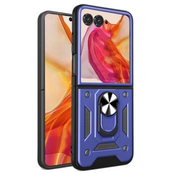 Defender szilikon telefonvédő (ütésállóság, tartógyűrű, kameravédő) SÖTÉTKÉK Motorola Razr 50 kép
