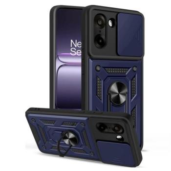 Defender szilikon telefonvédő (ütésállóság, tartógyűrű, kameravédő) SÖTÉTKÉK OnePlus Nord CE5 kép