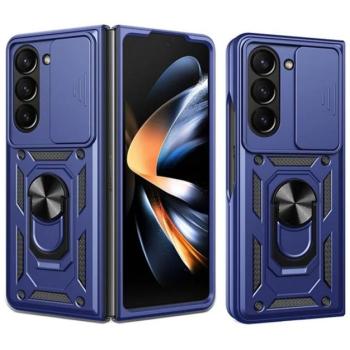 Defender szilikon telefonvédő (ütésállóság, tartógyűrű, kameravédő) SÖTÉTKÉK Samsung Galaxy Z Fold7 (SM-F966) kép