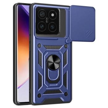 Defender szilikon telefonvédő (ütésállóság, tartógyűrű, kameravédő) SÖTÉTKÉK Xiaomi 14T Pro 5G kép