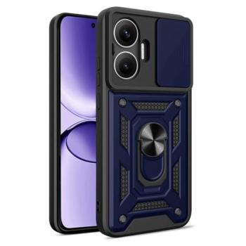 Defender szilikon telefonvédő (ütésállóság, tartógyűrű, kameravédő) SÖTÉTKÉK Xiaomi Poco F7 kép