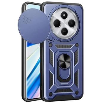 Defender szilikon telefonvédő (ütésállóság, tartógyűrű, kameravédő) SÖTÉTKÉK Xiaomi Redmi 14C 4G kép