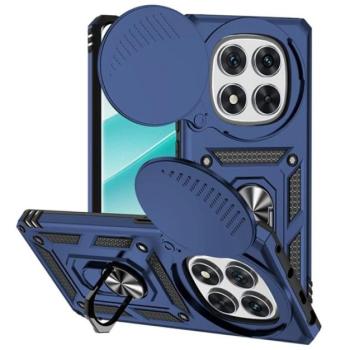 Defender szilikon telefonvédő (ütésállóság, tartógyűrű, kameravédő) SÖTÉTKÉK Xiaomi Redmi Note 14 Pro 4G kép