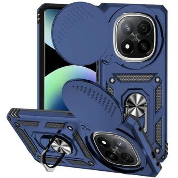 Defender szilikon telefonvédő (ütésállóság, tartógyűrű, kameravédő) SÖTÉTKÉK Xiaomi Redmi Note 14 Pro Plus 5G kép