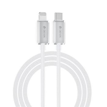 DEVIA adatkábel (Type-C - lightning, 27W, 3A, 150cm, cipőfűző) FEHÉR kép