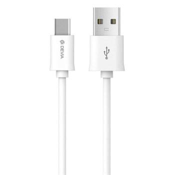 DEVIA adatkábel (USB - Type-C, 10W, gyorstöltő, 100cm) FEHÉR kép