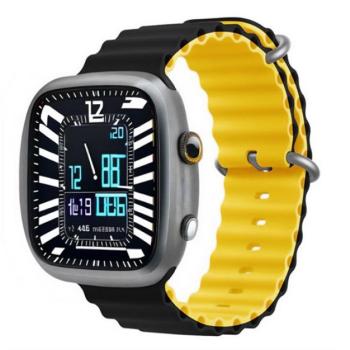 DEVIA DELUXE SPORT6 pótszíj (egyedi méret, kicsi, szilikon, állítható, hullám) FEKETE/CITROMSÁRGA Apple Watch Series 5 40mm, Watch Series 4 40mm, Watch Series 3 38mm kép