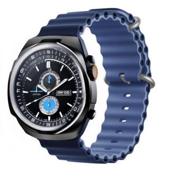 DEVIA DELUXE SPORT6 pótszíj (egyedi méret, nagy, szilikon, állítható, hullám) SÖTÉTKÉK/VILÁGOSKÉK Apple Watch Ultra 2 49mm, Watch Ultra 49mm, Watch Series 9 45mm kép