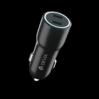 Devia EA360 Smart 2xQC 3.0 40W Autós Töltőfej- Fekete kép