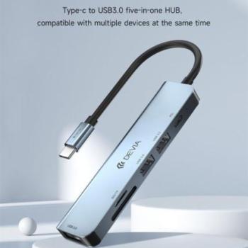 Devia EC135 Leopard USB Type-C 3.1 5in1 Multi HUB Adapter - Grafit kép