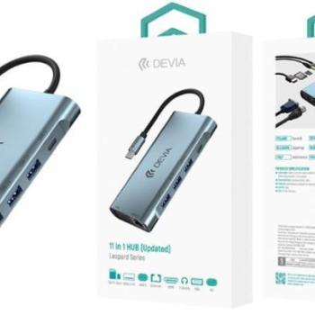 Devia EC607 Leopard 11in1 Multi PD HUB Adapter - Grafit kép