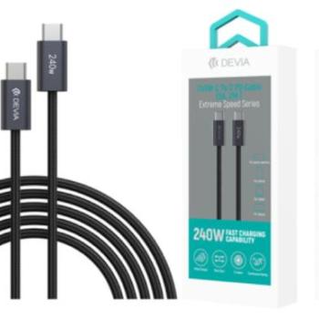 DEVIA EC652 Gracious PD 240W USB Type-C 1M Adatkábel - Fekete kép