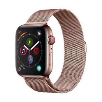 DEVIA ELEGANT pótszíj (egyedi méret, fém, milánói szíj, mágneses zár) ROZÉARANY Apple Watch Series 1 42mm, Apple Watch Series 2 42mm, Apple Watch Series 3 42mm, Apple Watch Series 4 44mm, Ap kép
