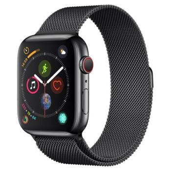 DEVIA ELEGANT pótszíj (egyedi méret, kicsi, fém, milánói szíj, mágneses) FEKETE Apple Watch Series 10 42mm, Watch Series SE 40mm, Watch Series SE 2 40mm kép