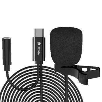 DEVIA EM064 Smart USB Type-C Audió Mikrofon - Fekete kép