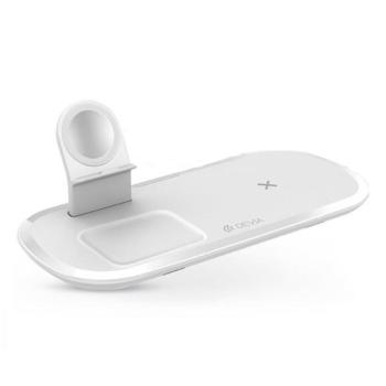 DEVIA hálózati töltő állomás 3in1 (12W, gyorstöltés támogatás, vezeték nélküli töltés, QI Wireless) FEHÉR Xiaomi Poco F5 Pro, Nothing Phone (2), Asus Zenfone 10, Huawei P60 Pro, Vivo X kép