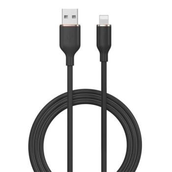 DEVIA JELLY adatkábel (USB - lightning 8pin, 2.4A, gyorstöltés támogatás, 120cm) FEKETE kép