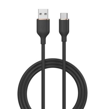 DEVIA JELLY adatkábel (USB -Type-C, 2.4A, gyorstöltés támogatás, 120cm) FEKETE kép