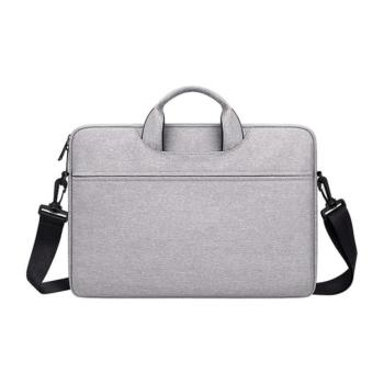 DEVIA JUSTYLE kézitáska álló LAPTOP/NOTEBOOK/TABLET (univerzális, textil, kézpánt, 15-16,2&quot; méret) SÖTÉTSZÜRKE kép