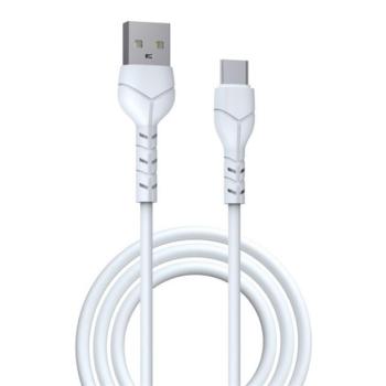 DEVIA KINTONE adatkábel (USB - Type-C, 10W, gyorstöltő, 100cm, cipőfűző) FEHÉR kép