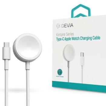 Devia mágneses töltőkábel Apple Watch órához + USB Type-C kábel - Devia Smart Series Type-C Apple Watch Charging Cable - fehér kép