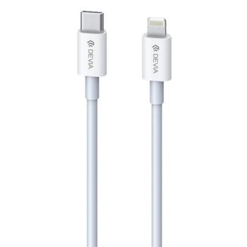DEVIA SMART adatkábel és töltő (Type-C - lightning 8pin, 20W, 100cm) FEHÉR Apple iPhone 7 4.7, Apple iPhone 7 Plus 5.5, Apple IPAD mini 4, Apple IPAD Pro 12.9 (2015), Apple iPhone 6S 4.7, Apple i kép