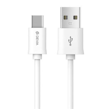 DEVIA SMART adatkábel és töltő (USB - Type-C, 200cm) FEHÉR Asus Zenfone 3 5.5 (ZE552KL), Honor 8, Sony Xperia X Compact (F5321), Huawei Nova, LG V20 (H990), Blackberry DTEK60, Google Pixel, Asus kép