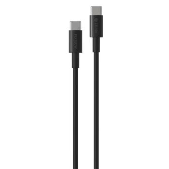 DEVIA SMART adatkábel (Type-C - Type-C, 100W, PD gyorstöltő, 150cm, cipőfűző) FEKETE kép