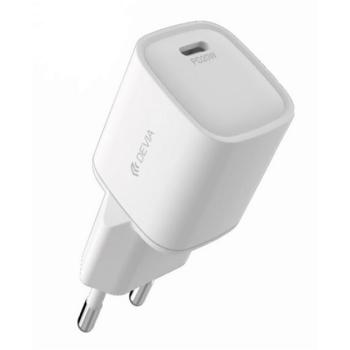 DEVIA SMART MINI hálózati töltő Type-C aljzat (20W, PD gyorstöltő) FEHÉR kép