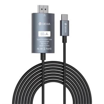 DEVIA STORM adatkábel (Type-C - HDMI, 4K 60Hz, gyorstöltő, 200cm) FEKETE kép