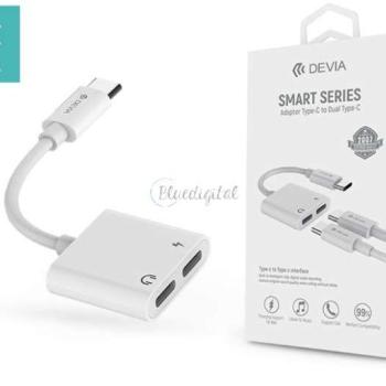 Devia Type-C - 2x Type-C audio adapter - Devia Smart Series Adapter Type-C to Dual Type-C - fehér kép