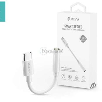 Devia Type-C - 3,5 mm jack audio adapter - Devia Smart Series Adapter Type-C to 3.5 mm with Charging - fehér kép