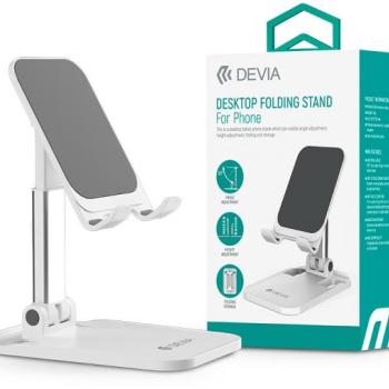 Devia univerzális asztali telefon/tablet tartó - Devia Desktop Folding Stand ForPhone - fehér kép